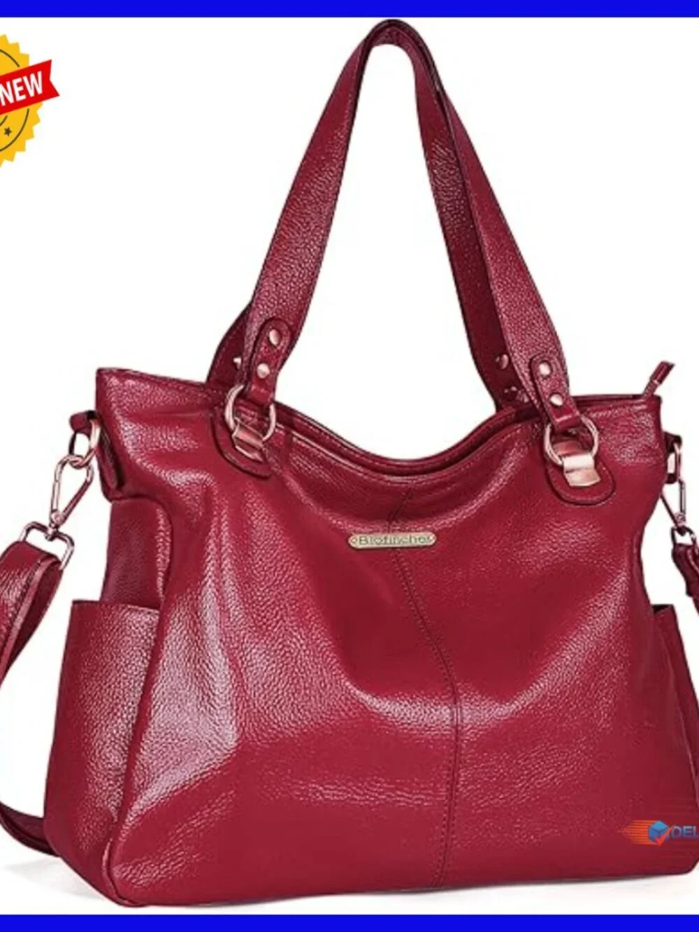 Large Genuine Leather Hobo Tote Bag for Laptop Work Travel